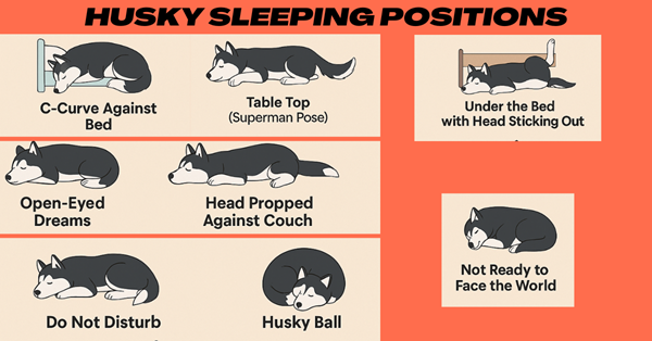 Husky Sleeping Positions